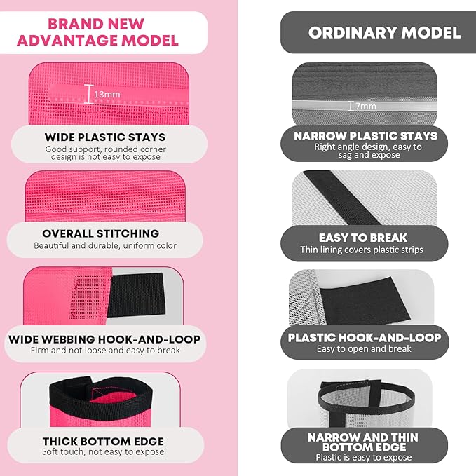 Premium 4-Pack Horse Fly Boots & Leggings Loose-Fit Fine Mesh with Stay-On Fasteners, Support Strips & Anti-Stomp Design Breathable Non-Slip Protection Leg Wrap (Large) Rose Pink