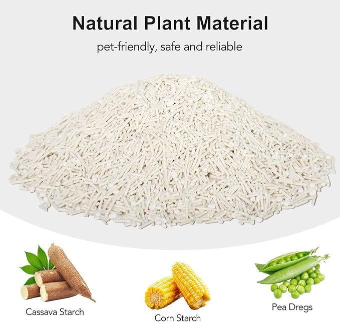 Non-Stick Ultra Clumping Cassava Tofu Cat Litter, Odor Control Low Tracking Kitty Litter Pellets, Plant-Base Natural Ingredients Cat-Litter, 9 lbs X 2 Packs