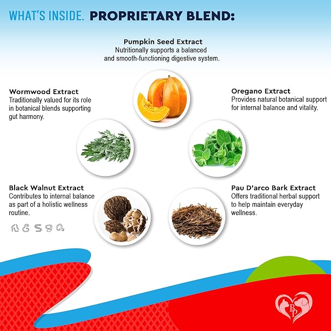 Natural Intestinal Defense for Dogs & Cats – Herbal Cleanse with Wormwood, Black Walnut – Promotes Healthy Gut & Flora Balance – Advanced Broad Spectrum Formula – Made in USA