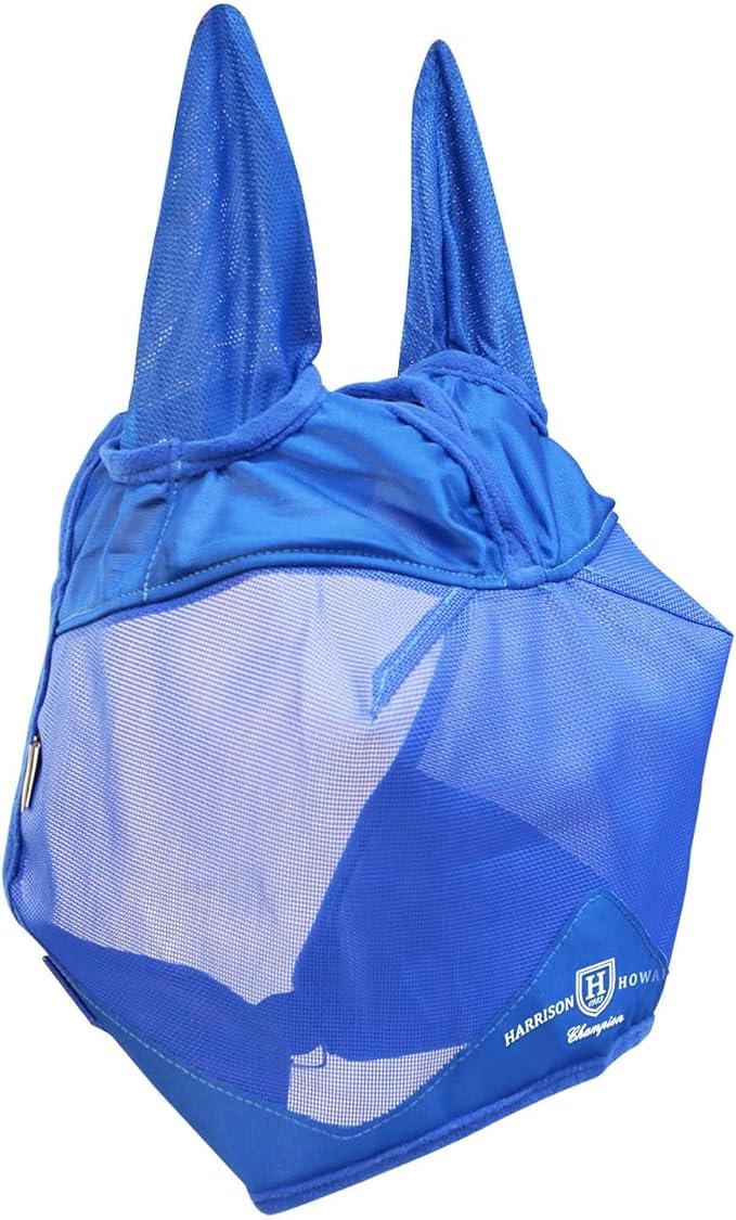 Harrison Howard Horse Fly Mask Half Face with Ears Signature Blue Arabian Medium