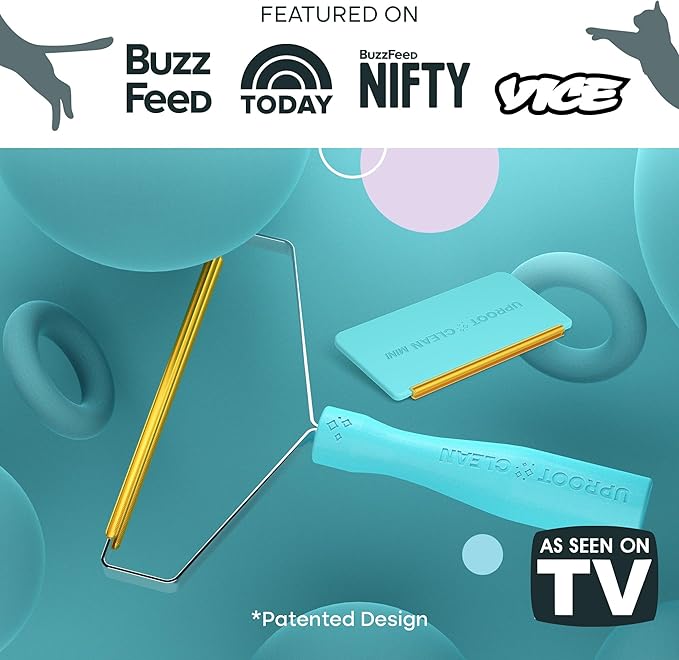 Uproot Cleaner Pro Pet Hair Remover & Mini - Pet Hair Removal Tool Multi Fabric Edge & Carpet Scraper - Cat for Couch, Cat Towers, Car Detailing The Furry-Situation Survival Kit