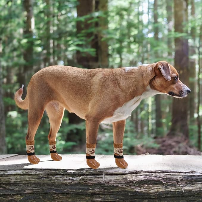 KOOLTAIL Dog Socks for Hot/Cold Pavement to Prevent Licking Paws Scratching,Anti Slip Pet Boots&Paw Protector for Hardwood Floors,Traction Control Grip Booties for Small Medium Large Senior Dogs XL