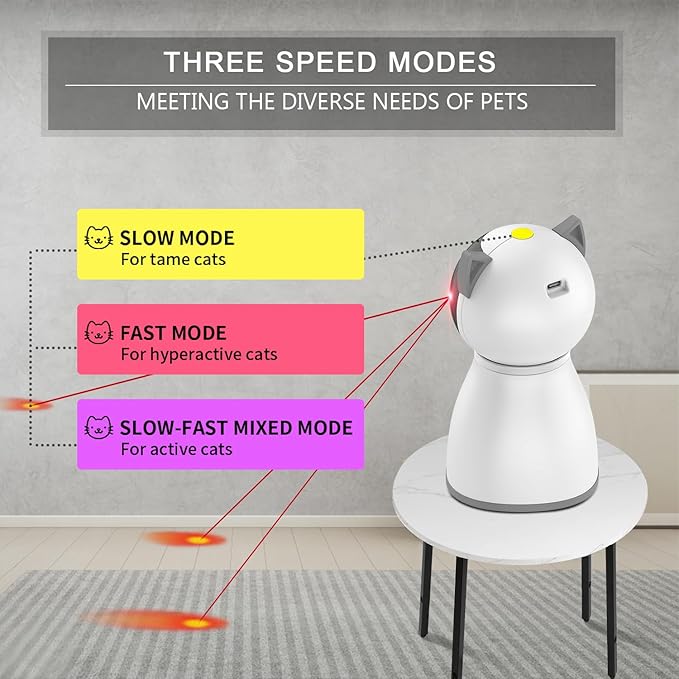 Laser Cat Toys for Indoor Cats,The 4th Generation Real Random Trajectory Motion Activated Rechargeable Automatic Cat Laser Toy,Interactive Cat Toys for Bored Indoor Adult