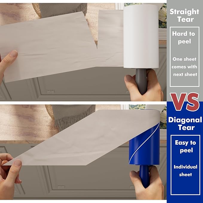 Lint Rollers for Pet Hair Extra Sticky, 400 Sheets (2 Rollers + 2 Refill) Mega Value Set, Portable Pet Lint Remover for Clothes, Furniture, Carpet, Dog & Cat Hair Removal