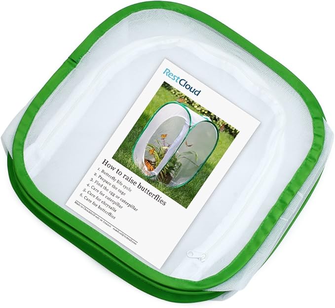 RESTCLOUD Insect and Butterfly Habitat Cage Terrarium Pop-up 12 X 12 X 12 Inches