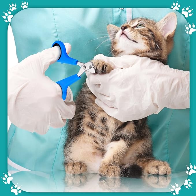 Patelai 5 Pcs Cat Bathing Bag Set Cat Grooming Bag Adjustable Pet Shower Net Muzzles Nail Clipper Tick Remover Tool Massage Brush(Green White)