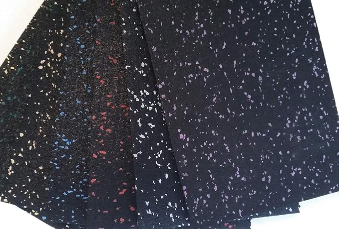 American Floor Mats 1/4in (7mm) Thick 10% Green 4' x 15' Heavy Duty Rubber Rolls, Protective Exercise Mats, Home Gym Rubber Flooring