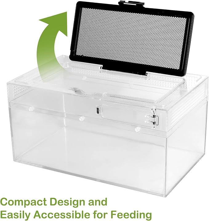 Reptile PC Terrarium Amphibian Tank Spider Enclosure Snake Cage 7x11.8x5.9inch Suitable for breeding Leopard Gecko,Frog,Hermit Crab,Lizards,Isopod,Tarantula,Turtles,Chameleons,Jumping Spiders