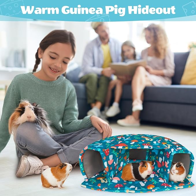Unicorn Catcher Guinea Pig Hideout - Large Cozy Bed, Warm House, Washable Tunnel Accessories for Small Pets: Hamster, Chinchilla, Bunny