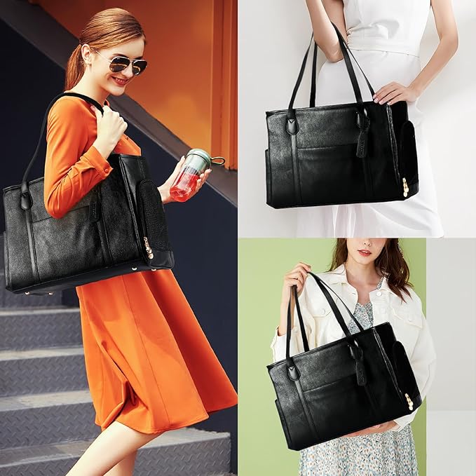 Stylish Dog Purse Carrier, Leather Pet Carrier Bag for Small Dogs Cats Puppy, Airline Approved Soft-Sided Carrier Black