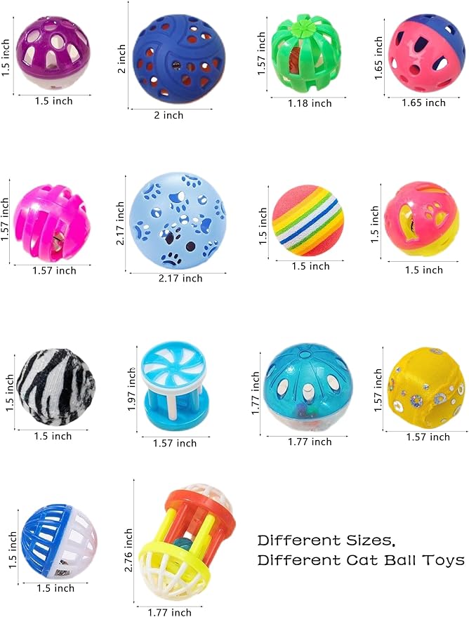 6-Pack Cat Toys for Kittens and Cats, On Cloud Nine (1.5'', Basic Cat Toy Set)