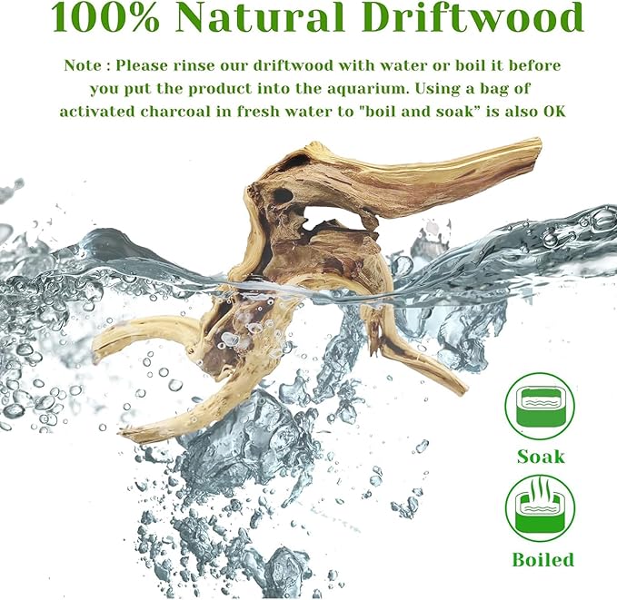 Tfwadmx Aquarium Driftwood, 7-11" Spider Wood Sinkable Driftwood for Fish Tank Decorations Natural Branches for Reptile, Assorted Spider Wood Branch Pack of 3