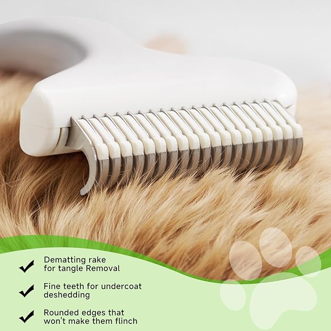 Undercoat Shedding Brush for Dogs & Cats – Professional Deshedding & Dematting Tool – Grooming Comb for Long Hair, German Shepherds & All Pets