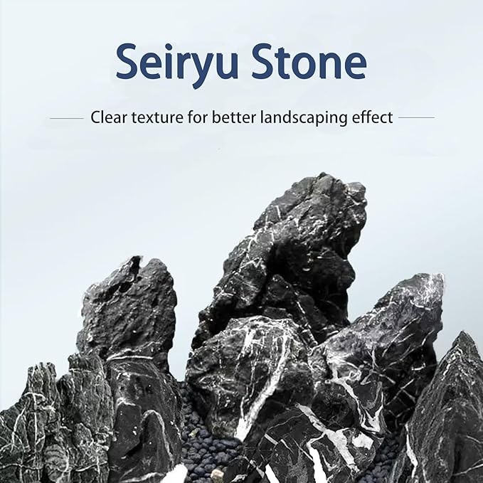 Seiryu Stone Natural Stone Rocks Fish Tank Decor Rocks for Aquariums Landscaping Model Tank Decoration Aquarium Miniature -20Lb (2-8 inch)