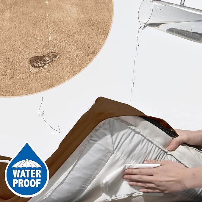 Comfort Expression Jumbo Dog Bed for Extra Large Dogs, Waterproof Orthopedic Dog Beds, PV Washable Sofa Bed, Large Breed Dogs Beds with Removable Cover & Non-Slip Bottom(Jumbo,Brown)