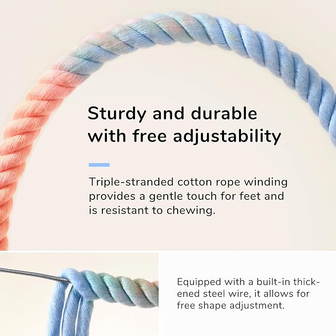 Multi-Color Rope Bird Perch Toys for Parrot Cage Stand, Climbing Swing Accessories for Cockatiel, Parakeets, Budgies, Lovebirds, Conures, Finches - 23.6 inch