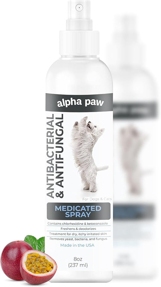 Smiling Paws Pets Advanced Chlorhexidine & Ketoconazole Spray for Cats & Dogs Spray 8oz