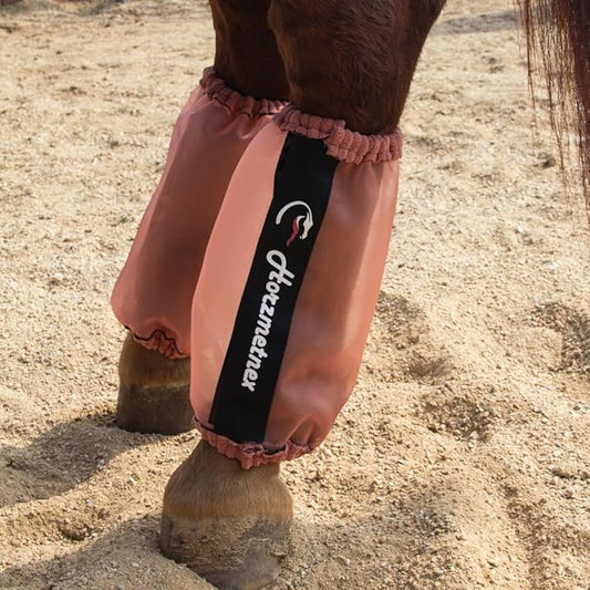 Tear-Resistant Fine Mesh Horse Fly Boots Breathable Fly Boots with Thickened Webbing Hook and Loop Lightweight Summer Leg Protection to Prevent Mosquito & Fly Bites Set of 4 (Pink)