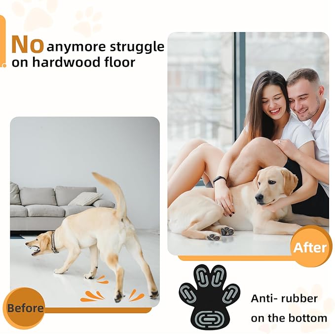 Anti-Slip Dog Paw Protector Pads for Senior Dogs, Dog Paw Adhesive Pads on Hardwood Floor,Senior Pets Essentials with Strong Traction,Puppy Grippers,12 Sets 48 pc M
