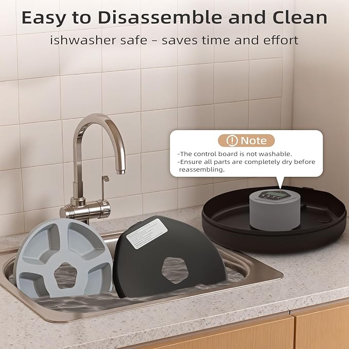 Automatic Pet Feeder for Wet & Dry Food, 5-Meal Timer Dispenser with 2 Ice Packs, Programmable Smart Feeder for Cats/Dogs – Keep Food Fresh Longer (Pet Feeder with 2 Ice Cube Tray)