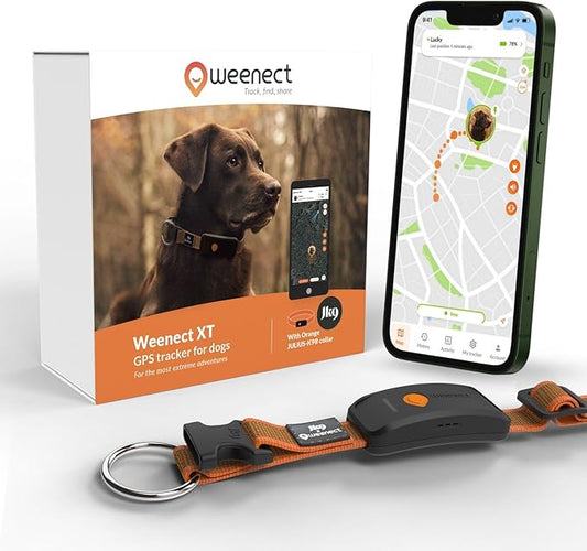 Weenect Dog XT - New GPS Collar for Dogs | XL Antenna | Waterproof | Ultra-Durable Integrated Julius-K9 Collar | Subscription Required