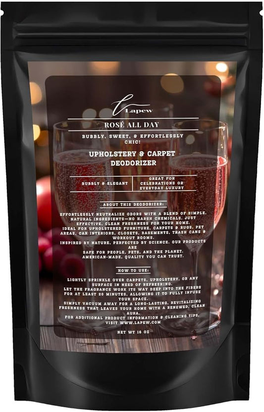 Rosé All Day Carpet Freshener Powder: Powerful Odor Eliminator for Home, Upholstery Deodorizer, Carpet Deodorizer, Pet Urine, Cat Litter Box - Rosé All Day Fragrance.