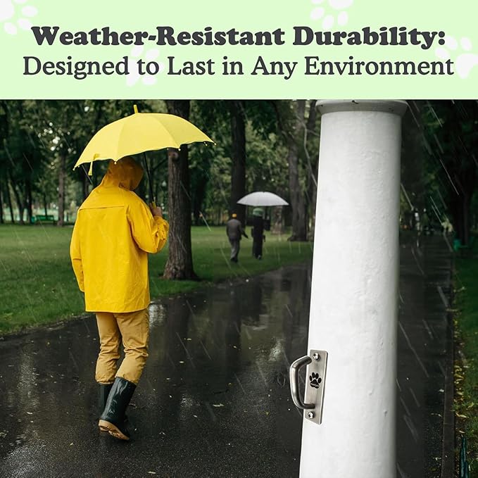 Canine Hitch- Secure Dog Leash Parking Mounted Indoor – Outdoor Wall Hook - Tie Out Stainless Steel Practical Lead Management for Home & Business, Slim Compact 2 Pack