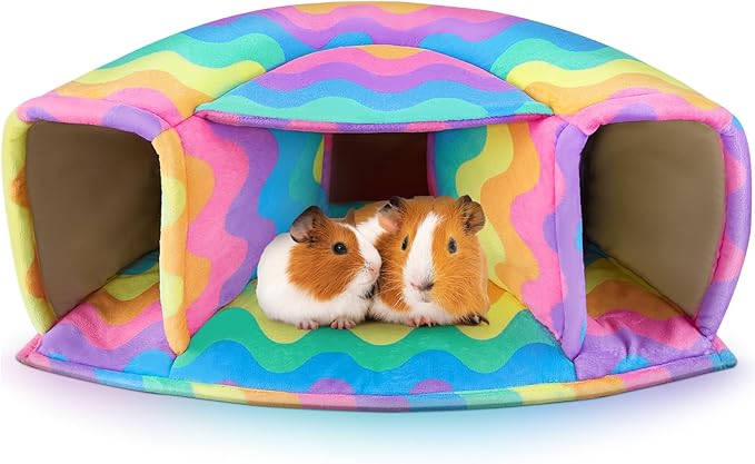 Unicorn Catcher Guinea Pig Hideout - Large Cozy Bed, Warm House, Washable Tunnel Accessories for Small Pets: Hamster, Chinchilla, Bunny