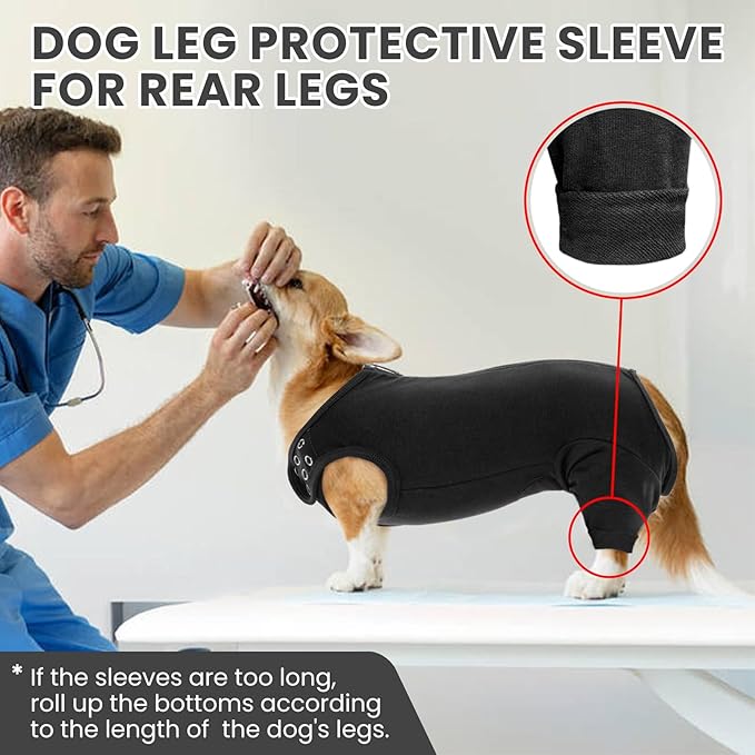 Nanaki Dog Surgery Suit Female Spay, Leg Sleeves for Dog Rear Legs, Doggy Onesie for Surgery Female, Doggy Recovery Suit Male Abdomen, Pet Wound Care Heal Protector, Surgical Suits for Pet Spay