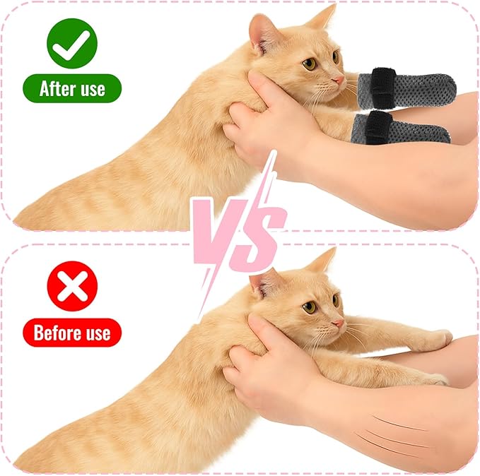 4Pcs Cat Shoes, 3.62×1.57 Inches Anti Scratch Cat Mittens, Breathable Mesh Nail Caps for Cats Claws, Adjustable Cats Claw Covers for Pet Bathing Feeding Cutting Nails(Gray)