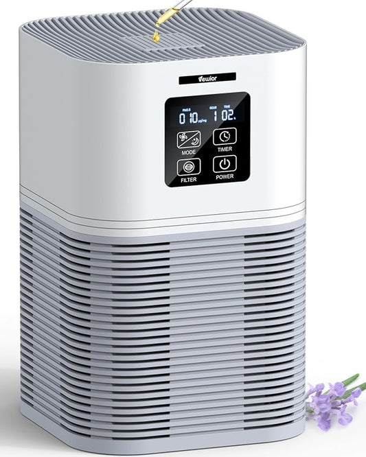 VEWIOR Air Purifiers for Home, Air Purifiers for Large Room up to 1200 Sq.ft, H13 True Air Filter with Fragrance Sponge 6 Timers Quiet Air Cleaner for Pet Dander Wildfire