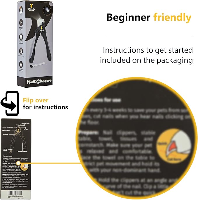 LED Dog Nail Clippers with Light, Trimmers with Protective Guard, Quick Sensor, Safety Lock and Nail File - Suitable for Large and Small Dogs & Cats (Grey, LED)