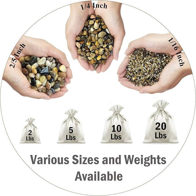 5 lbs Gravel for Fish Tank, 2/5 Inch Mixed Color River Rocks for Aquarium, Vase Fillers, Cactus Bonsai, Plant Soil Cover and Outdoor Garden Landscaping Rocks