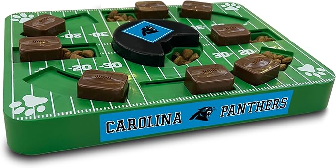 Pets First NFL Carolina Panthers Puzzle Toy, Puzzle Treat Dog Toy, Interactive Dog Treat Toy, Dog Puzzle