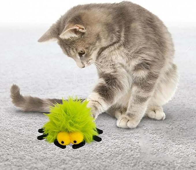 2 Pack-Spider Cat Kicker Toy with Catnip & Bell Inside, Cat Stuffed Animal Soft Cat Toys, Cute Cat Feather Toy Plush Cat Toy, Cat Nip Toys Cat Toys for Bored Cats, Interactive Cat Toys for Indoor Cats