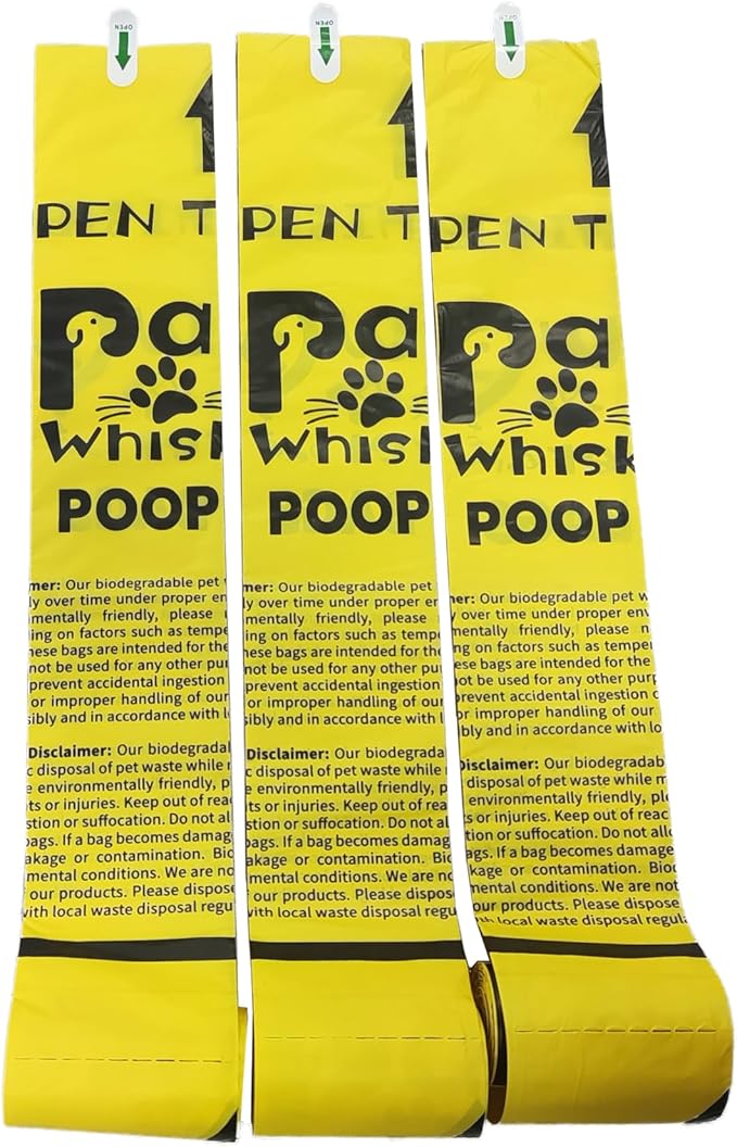 Dog Poop Bag, Biodegradable, Waste Bags with Dispensers, Guaranteed Leak Proof and Extra Thick, Certified Home Compostable, Plant-Based Dog Waste Bags, Eco-Friendly, 240 counts 16 rolls (Yellow, 16)