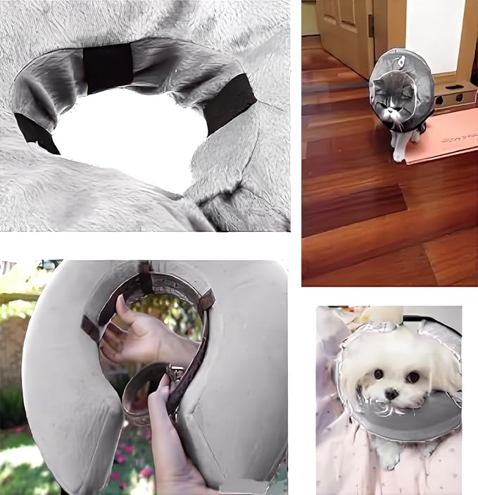 Soft Inflatable Dog Cat Cone Collar – Pet Recovery & Protective Dog Neck Collar for Small Dogs Cats to Prevent Scratching, Licking