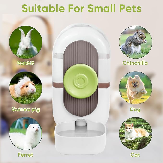 28oz Hanging Automatic Water Dispenser，Rabbit Water Bottle,Bunny Guinea Pig Ferret Water Bowl for Cage,Suitable for Small Animal Puppies(Cage Grid Spacing Over 1.2'')