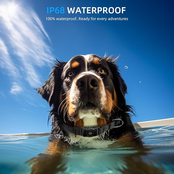 Upgraded AirTag Dog Collar, IP68 Waterproof Air Tag Dog Collar Holder, Reflective, Ultra-Durable, Comfortable Padded, Heavy Duty Dog Collars for Small Medium Large Dogs (M (12.6"-17.1"), Black)