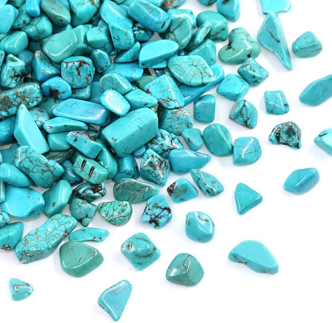 WAYBER 2 Lbs/920g Green Turquoise Decorative Stones Irregular Aquarium Pebbles Crystal Rocks Quartz Gravels for Fish Turtle Tank/Succulent Plants/Air Plants Decoration (Fill 2 Cups)