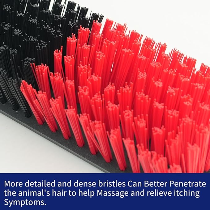 Livestock Scratch Brush With Spring Iron Holder，Animal Back Scratching Brush For Cow,Cattle,Sheep, Horses,Pigs，Massage Grooming Tool