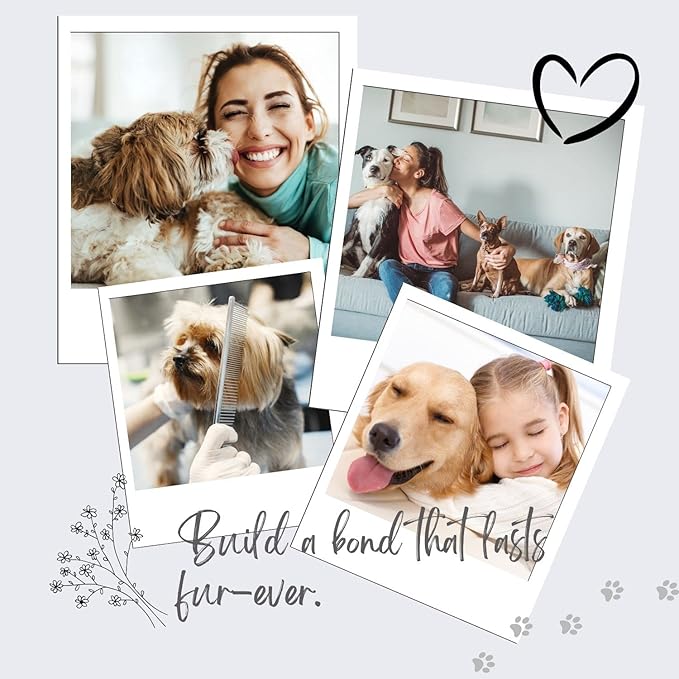 Flexzion Grooming Comb for Dogs – Stainless Steel Professional Cat Comb and Animal Tool for Removing Tangles and Knots on Medium Pets with Smooth Needle Teeth – 45mm, 1 Large