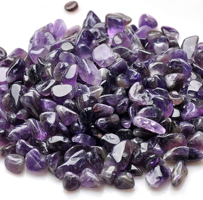 WAYBER 2 Lbs/920g Natural Purple Amethyst Quartz Crystal Stones Irregular Decorative Pebble Rock Sand for Aquarium/Fish Turtle Tank/Vase Fillers/Air Plants/Succulent Plants Decor (Fill 2 Cups)