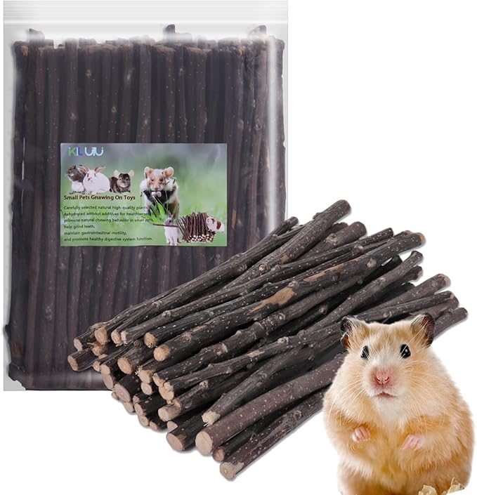 Natural Apple Wood Chew Sticks 300g (10.5oz) for Rabbits, Hamsters, Chinchillas, Guinea Pigs - Small Animal Dental Toys, Safe Untreated Teeth Grinding & Boredom Relief, Rodent Molar Health (120g)