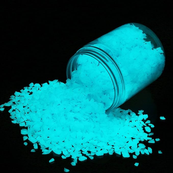 Shiny Stone Glow in The Dark Gravel, Fish Tank Aquarium Gravel Sand, Decorative Gravel Rocks,Aquarium Gravel Stones for Home and Fairy Garden Decoration,305g/0.67lbs (Blue, 3-5mm)