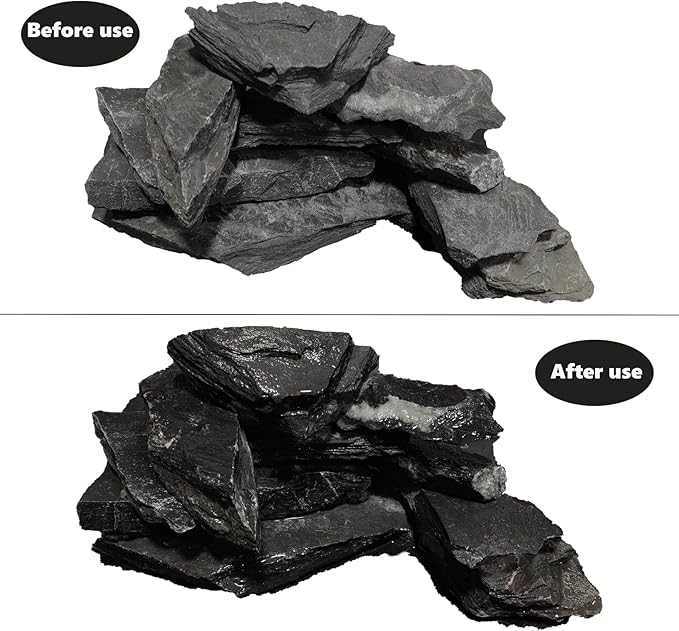 PINVNBY Natural Slate Rock 5lb PH Neutral Aquarium Rocks Aquariums Stones for Aquascaping, Landscaping Model, Reptile & Amphibian Enclosures, Tank Decoration