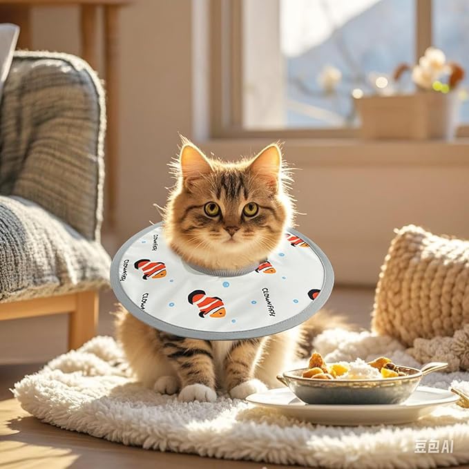 LOS ANDES Cat Recovery Collar, Adjustable Cat Protective Collar Alternative After Surgery, Protect Cat Neck Cones to Stop Licking Wound, Lightweight Elizabethan Collar for Kitten,Puppy