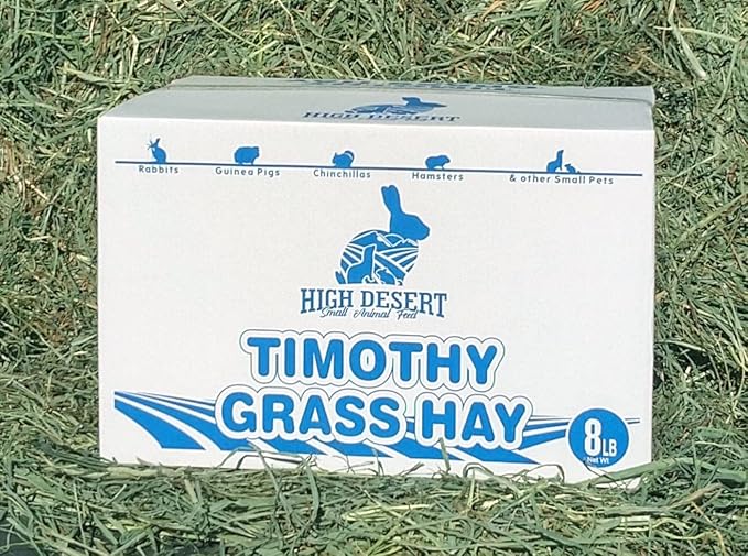High Desert 2nd Cutting Timothy Grass Hay for Rabbits, Guinea Pigs, Chinchillas & Small Pets – Premium Hand-Packed Natural Hay, High-Fiber, Additive-Free, Grown in USA – 8 lb Box
