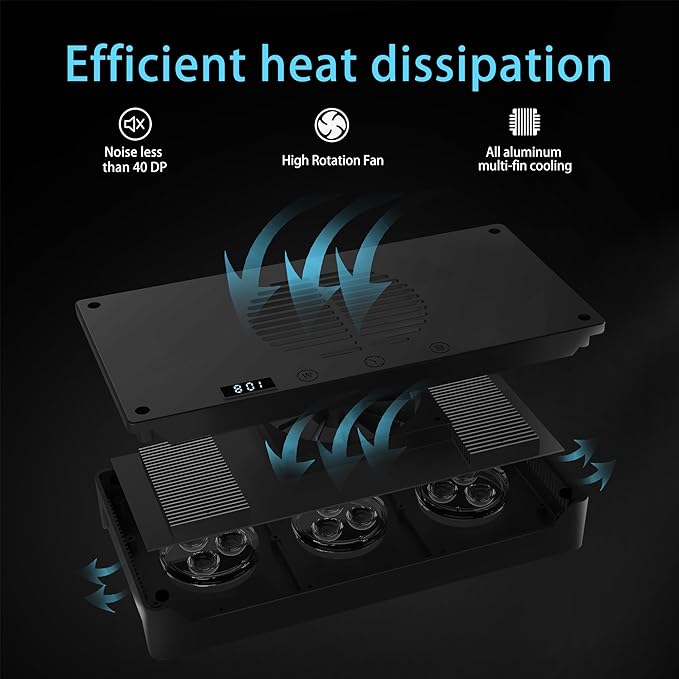 Aquarium Light –3rd Generation A029 Aquarium LED Light 30 Watts Saltwater Light with Touch Control, 5W LED Chips for Coral Reef Nano Fish Tank Marine Tanks with Timer & Screen (A029)