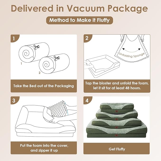 EHEYCIGA Memory Foam XL Dog Bed for XLarge Sized, Extra Large Orthopedic Dog Sofa with Sides and Waterproof Liner, Washable Bolster Pet Couch with Removable Cover, 42x30x7.5 Inch, Green